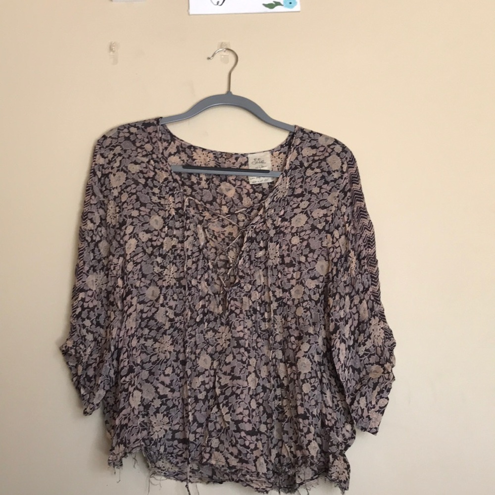 Free People flower blouse